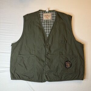 Smith & Wesson Vintage Vest Mens 2XL‎ Green Quilted Plaid Lined Outdoors Hunting